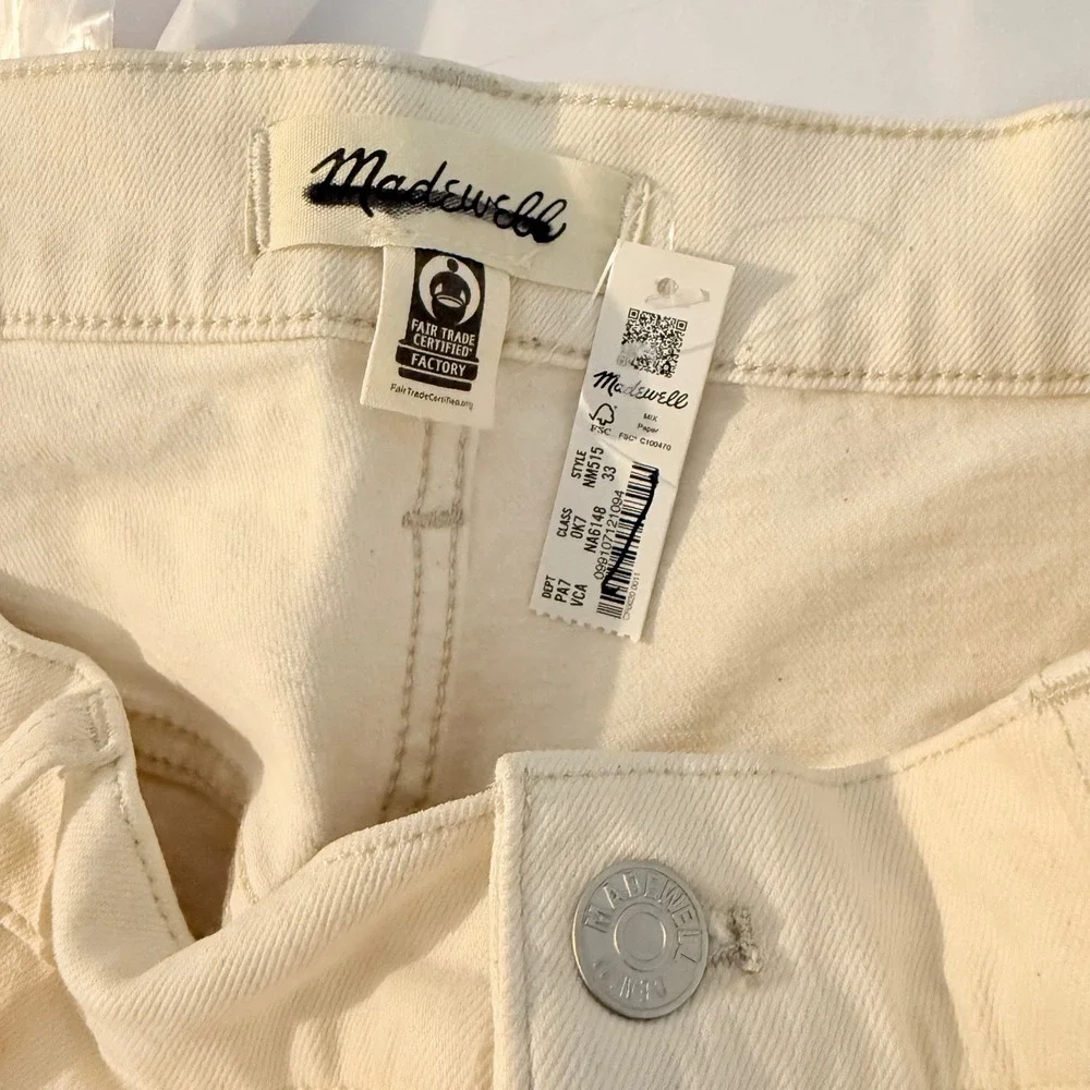 Madewell The '90s Straight Jean‎ Vintage Canvas Size 33 NWT